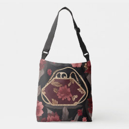 Bolso Cruzado Burgundy Gold Purse AI art