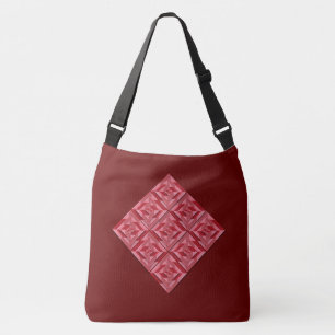 BOLSO CRUZADO "BURGUNDY RED PATCHWORK QUILT SQUARE"