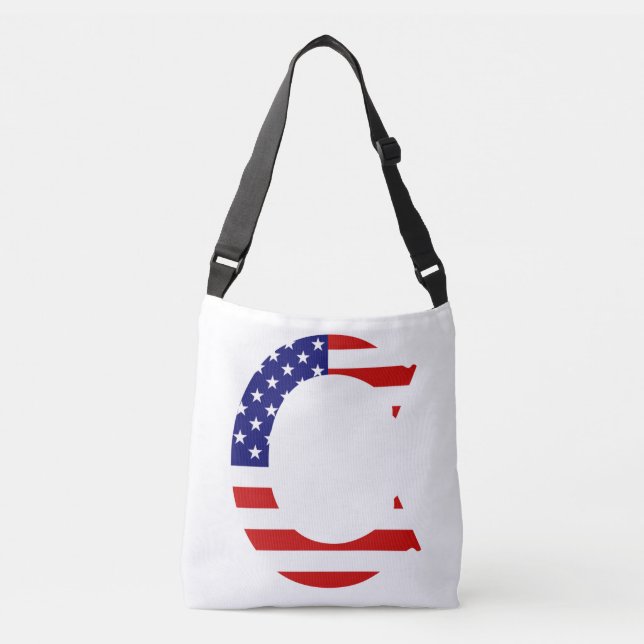 Bolso Cruzado C Monograma sobrepuesto en cbcnt de bandera de EE. (Anverso)