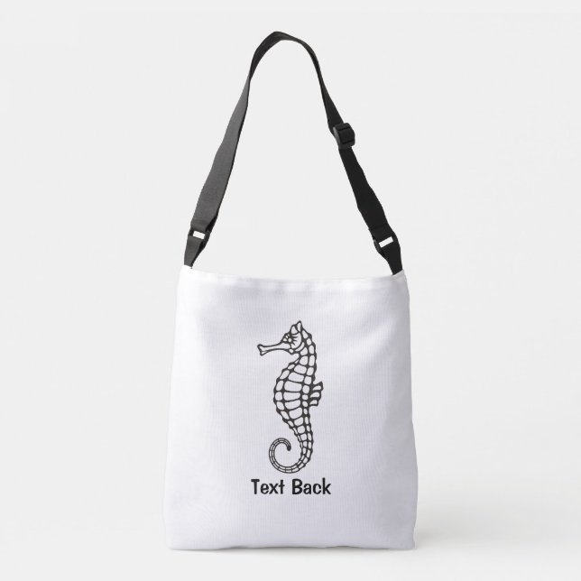 Bolso Cruzado Caballo de mar negro (Reverso)