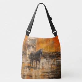 Bolso Cruzado Caballo majestuoso al atardecer abstracto