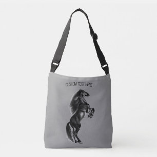 Bolso Cruzado Caballo salvaje negro vertical - Dibujo - Añadir e