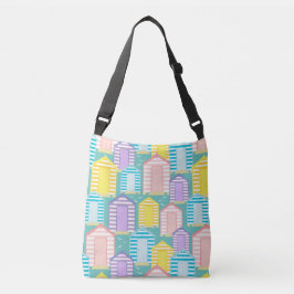 Bolso Cruzado Cabaña De Playa Cute Pastel Striped
