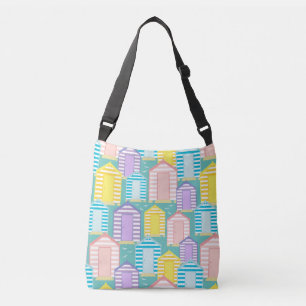 Bolso Cruzado Cabaña De Playa Cute Pastel Striped