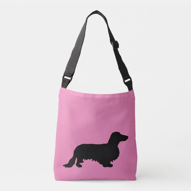Bolso Cruzado Cabello largo de Dachshund - Silhouette 1 (Anverso)