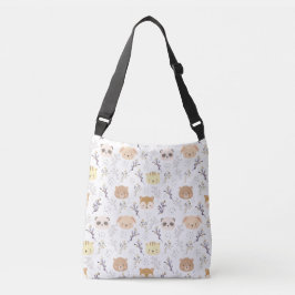 Bolso Cruzado Cabeza Animal Adorable Y Patrón Floral