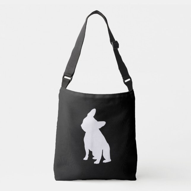 Bolso Cruzado Cabeza de Bulldog francesa Tilt Apparel, cabeza fr (Anverso)