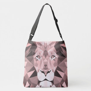 Bolso Cruzado Cabeza de León Geométrica Regal Rosa