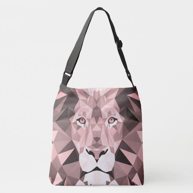 Bolso Cruzado Cabeza de León Geométrica Regal Rosa (Reverso)