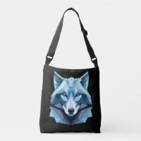 Cabeza de lobo geométrica azul