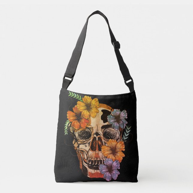 Bolso Cruzado Cabeza mexicana hermosa del cráneo de las mujeres (Anverso)