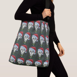 BOLSO CRUZADO CABEZA MUERTA SANTA SKULL, NAVIDADES SKELETON HUMO