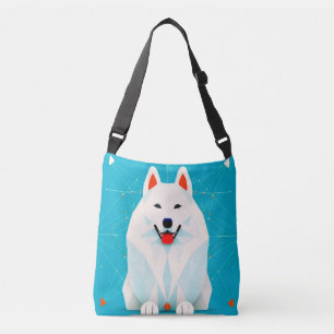 Bolso Cruzado Cachorro de perro Samoyedo de arte abstracto boho