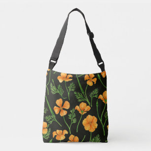 Bolso Cruzado Cachorros de California, flores de verano, volunta