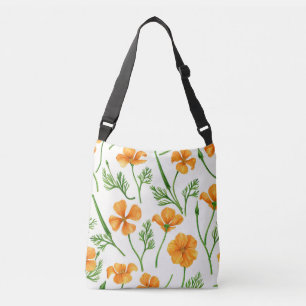 Bolso Cruzado Cachorros de California, flores de verano, volunta