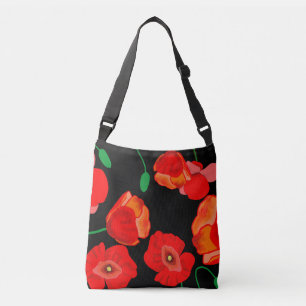 Bolso Cruzado Cachorros rojos en ilustracion de fondo negro