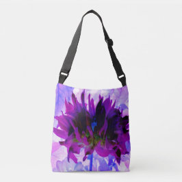 Bolso Cruzado Cactus Dahlia morado y negro asombroso