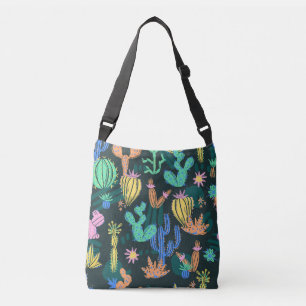 Bolso Cruzado Cactus dibujado a mano: sin costuras escandinavas.