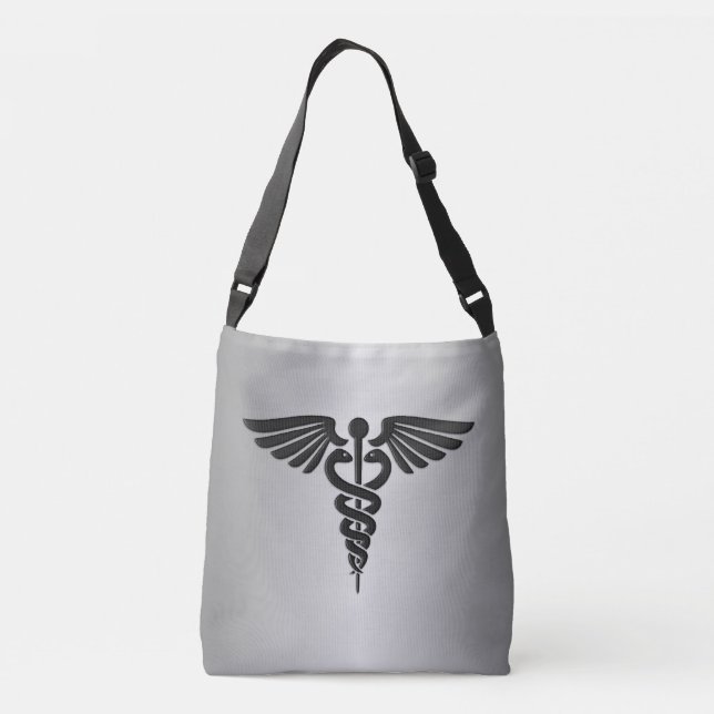 Bolso Cruzado Caduceo médico de plata (Reverso)