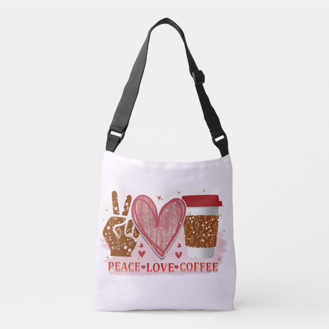 Bolso Cruzado Café de amor por la paz (Anverso)