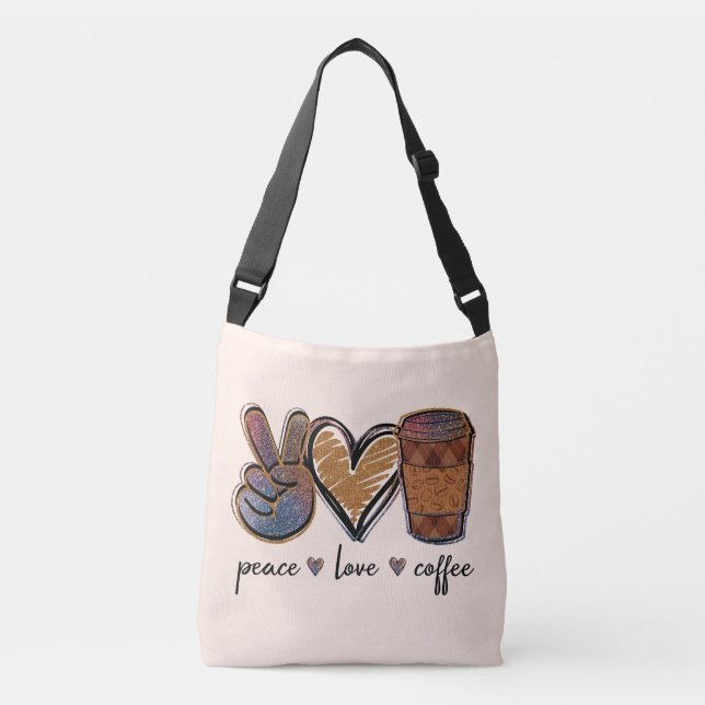 Bolso Cruzado Café de amor por la paz (Anverso)