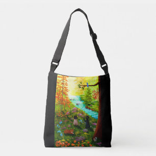 Bolso Cruzado Caída de Gatos Cascada Árboles Creek
