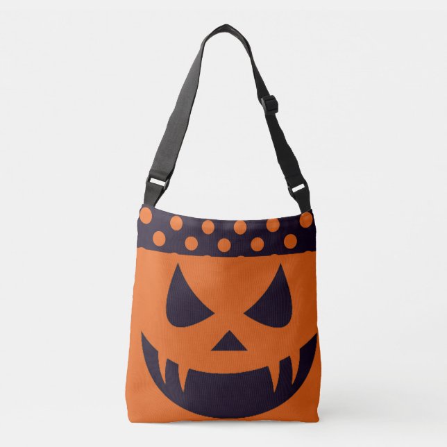 Bolso Cruzado calabaza asustadiza   del feliz Halloween (Anverso)