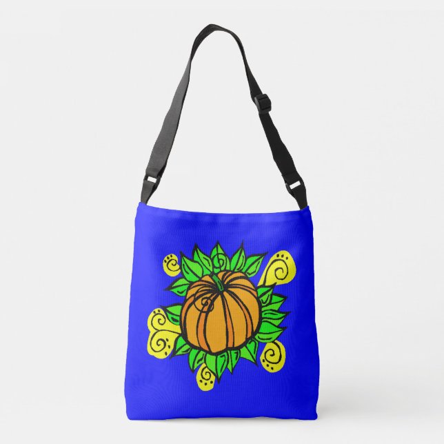 Bolso Cruzado Calabaza de cosecha alegre (Reverso)