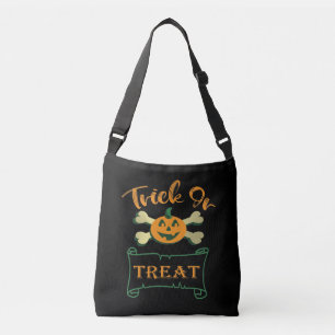 Bolso Cruzado Calabaza de Halloween con truco o tratar cruces