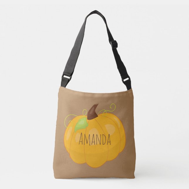 Bolso Cruzado Calabaza marrón y Naranja (Anverso)