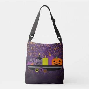 Bolso Cruzado Calabaza y velas Potpourri Púrpura