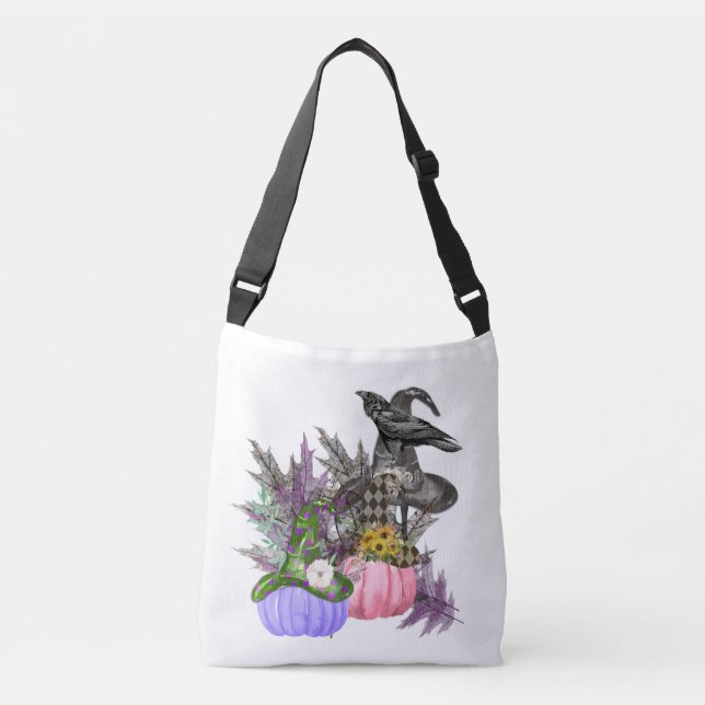 Bolso Cruzado Calabazas de Halloween, Raven (Anverso)