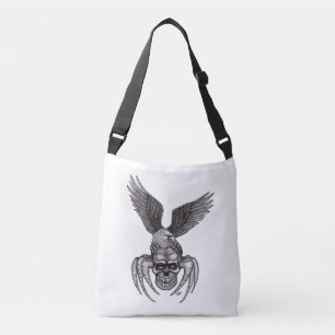 Bolso Cruzado Calavera araña con águila al estilo tatuaje