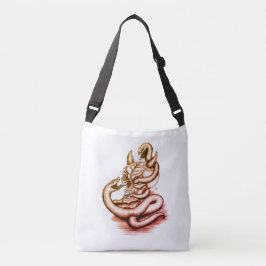 Bolso Cruzado Calavera - Cabeza malvada con serpiente