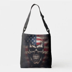 Bolso Cruzado Calavera de la bandera americana