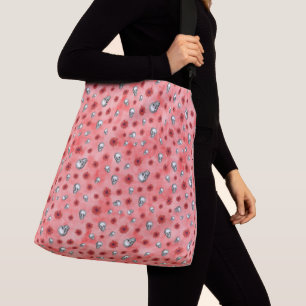 Bolso Cruzado Calaveras Rojas y Serie de Girasoles Diseño 6