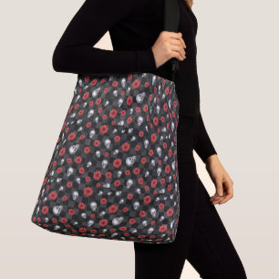 Bolso Cruzado Calaveras Rojas y Serie de Girasoles Diseño 7
