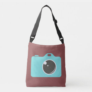 Bolso Cruzado Cámara azul de arte pop Borgoña