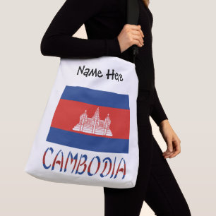 Bolso Cruzado Camboya Bandera Camboyana Nombre Personalizado 
