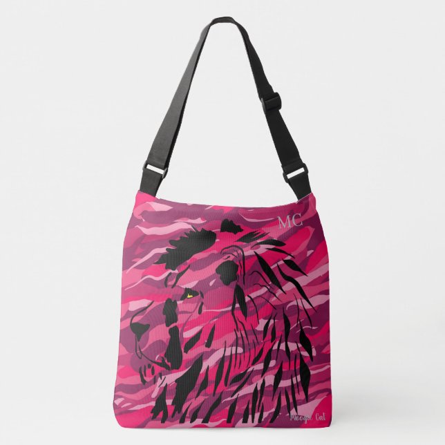 Bolso Cruzado Camo Camoufling León Zebra Patrón Púrpura Rosa (Anverso)