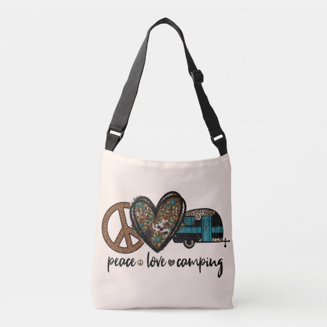 Bolso Cruzado Camping de amor por la paz (Anverso)
