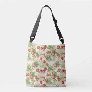 Bolso Cruzado campo de fresas maduras, rojas