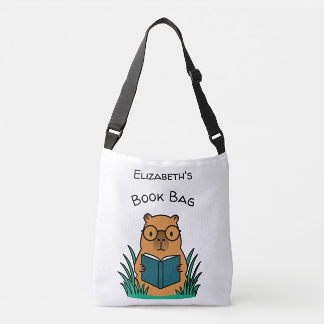 Bolso Cruzado Capybara Reading Book (Anverso)