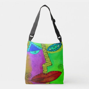 Bolso Cruzado Cara Abstracta colorida