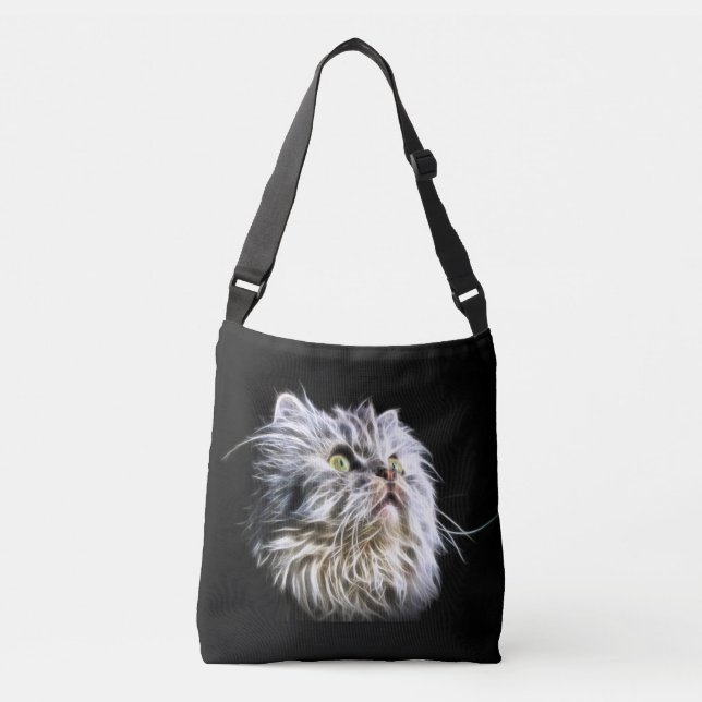 Bolso Cruzado Cara de gato persa fracturada (Anverso)