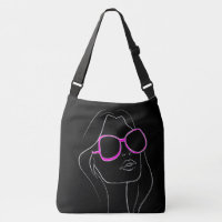 Cara de mujer en gafas de sol rosadas Retro negro
