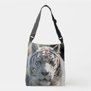 Bolso Cruzado Cara de Tigre Blanco con Marcas Marrones Suaves