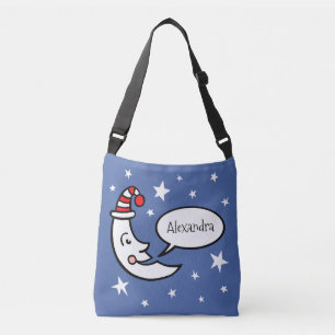 Bolso Cruzado Cara y estrellas de la luna personalizado