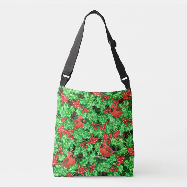 Bolso Cruzado Cardenales y berry holly (Anverso)