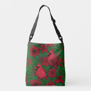 Bolso Cruzado Cardenales y poinsettia para Navidades